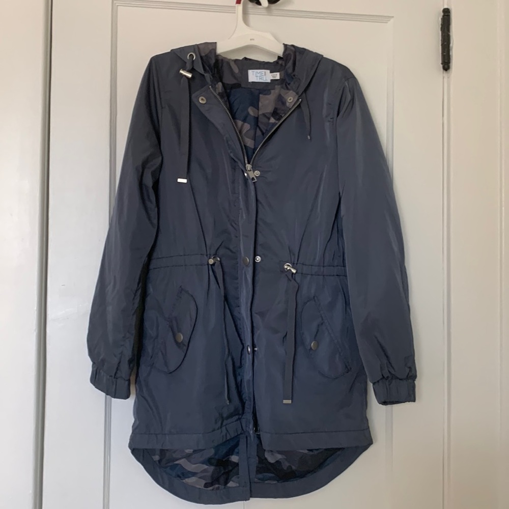Navy rain coat